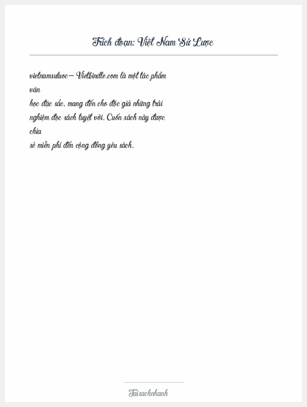 Trích đoạn Việt Nam Sử Lược