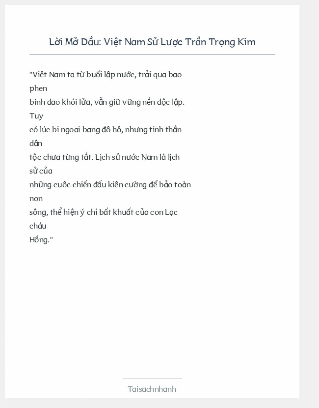 Trích đoạn Việt Nam Sử Lược Trần Trọng Kim