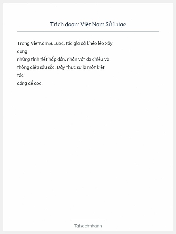 Trích đoạn Việt Nam Sử Lược