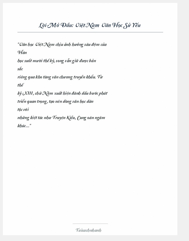 Trích đoạn Việt Nam Văn Học Sử Yếu