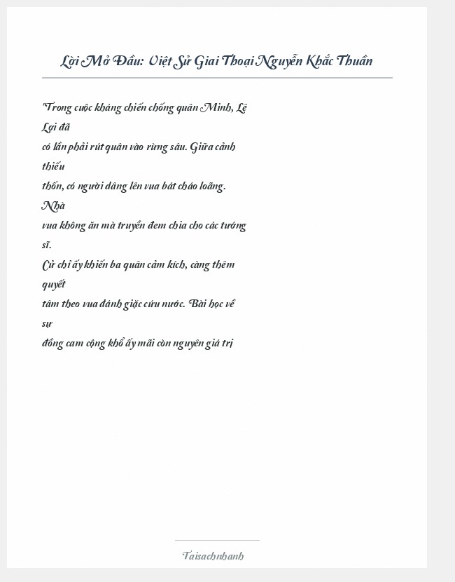 Trích đoạn Việt Sử Giai Thoại Nguyễn Khắc Thuần
