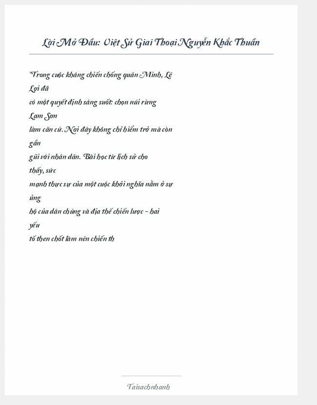 Trích đoạn Việt Sử Giai Thoại Nguyễn Khắc Thuần