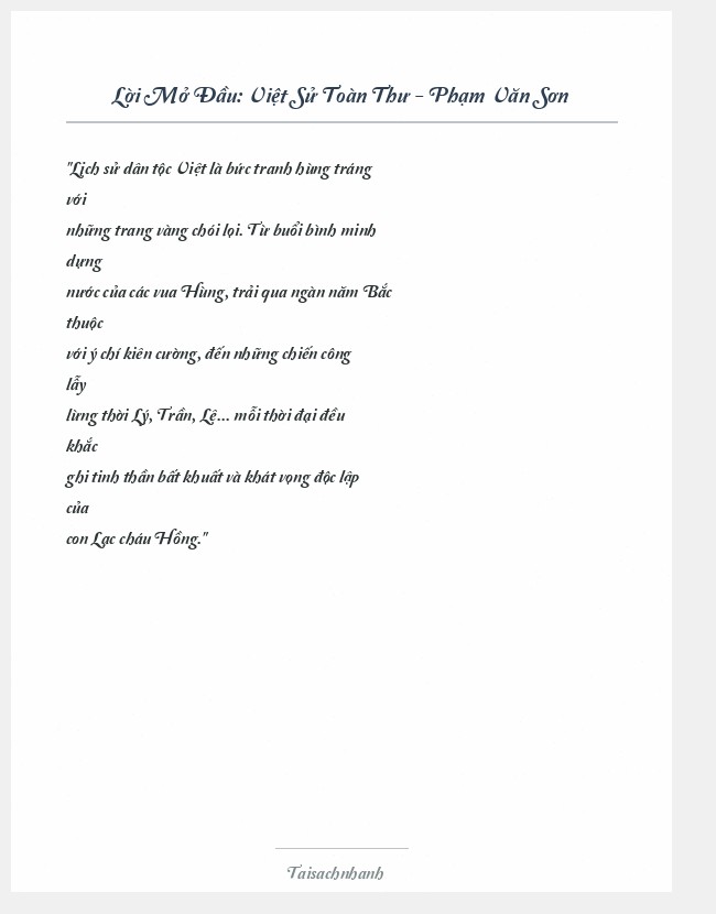 Trích đoạn Việt Sử Toàn Thư - Phạm Văn Sơn
