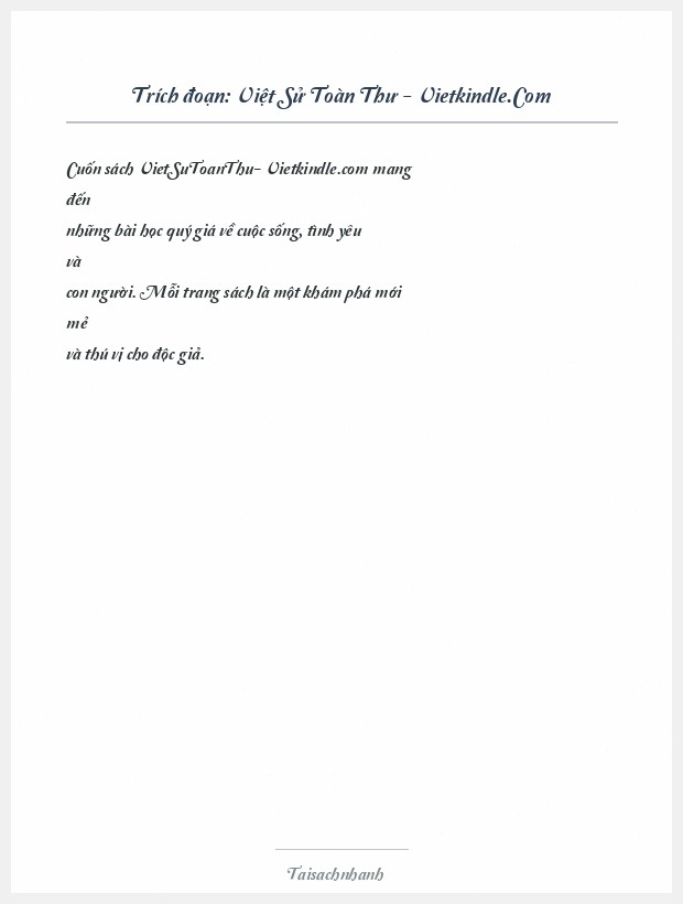 Trích đoạn Việt Sử Toàn Thư - Vietkindle.Com