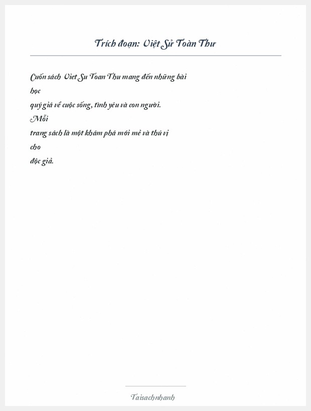 Trích đoạn Việt Sử Toàn Thư