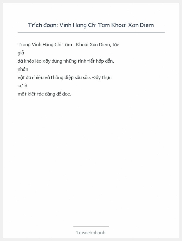 Trích đoạn Vinh Hang Chi Tam Khoai Xan Diem