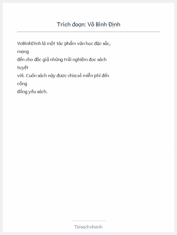 Trích đoạn Võ Bình Định