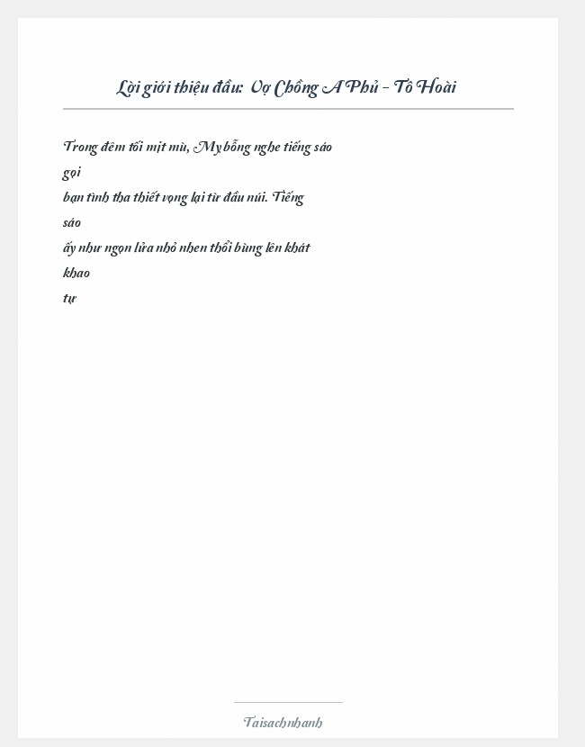 Trích đoạn Vợ Chồng A Phủ - Tô Hoài