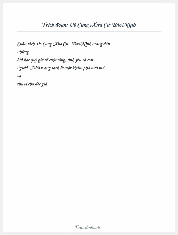 Trích đoạn Võ Cung Xưa Cử Bảo Ninh