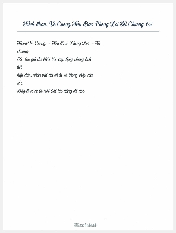 Trích đoạn Vo Cuong Tieu Dao Phong Loi Toi Chuong 62
