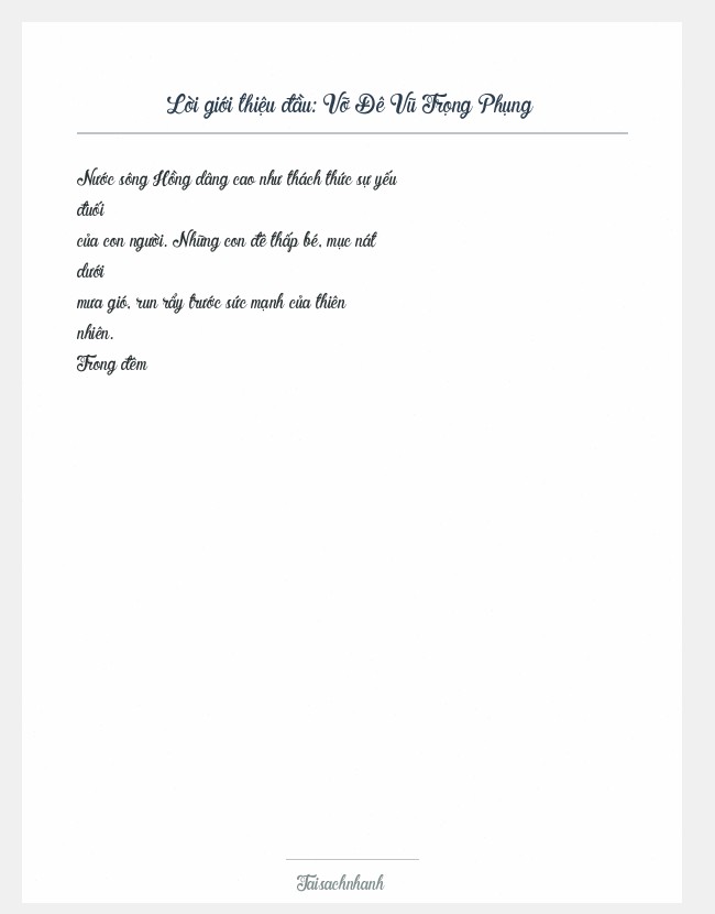 Trích đoạn Vỡ Đê Vũ Trọng Phụng