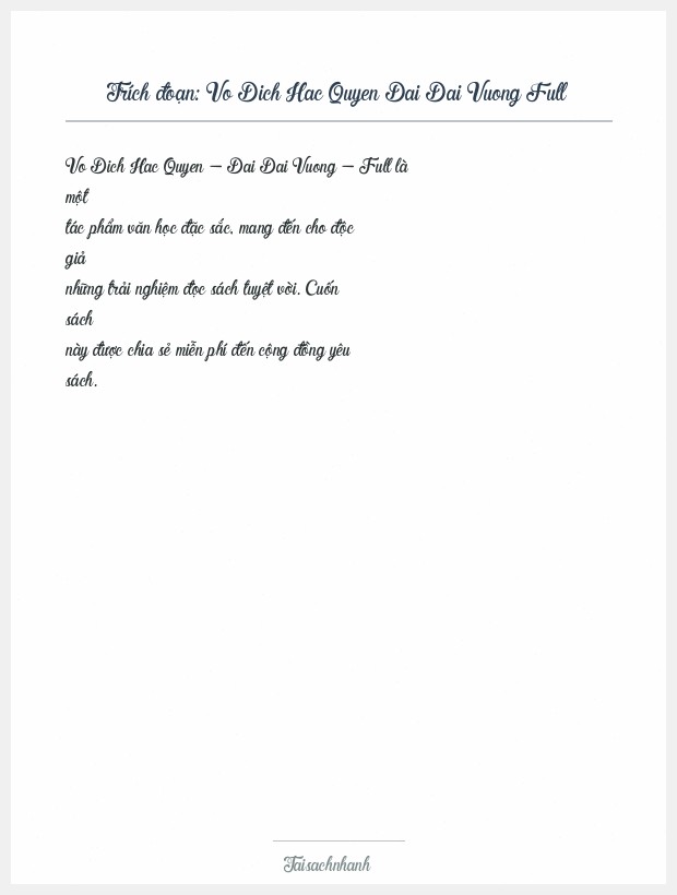 Trích đoạn Vo Dich Hac Quyen Dai Dai Vuong Full