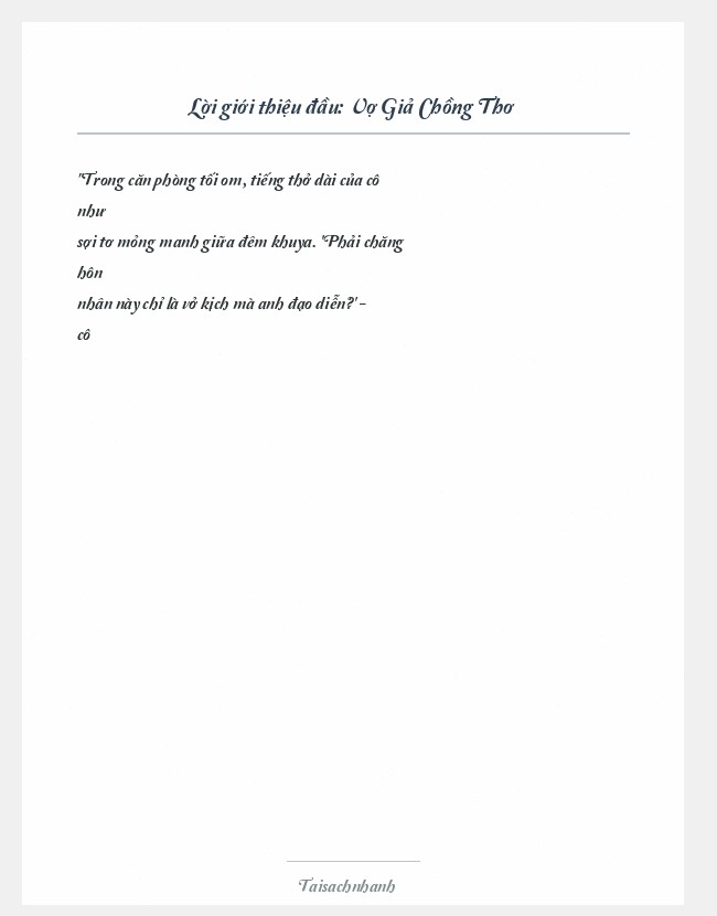 Trích đoạn Vợ Giả Chồng Thơ