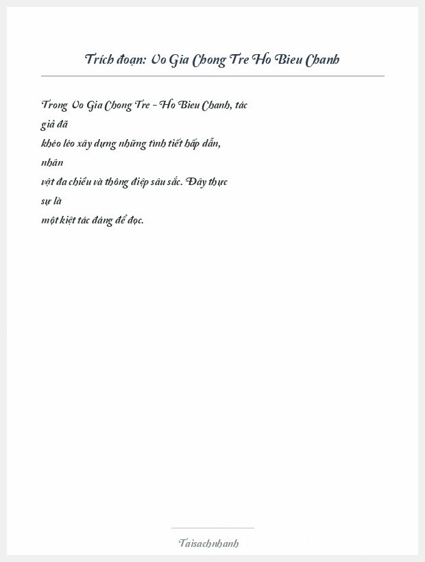 Trích đoạn Vo Gia Chong Tre Ho Bieu Chanh