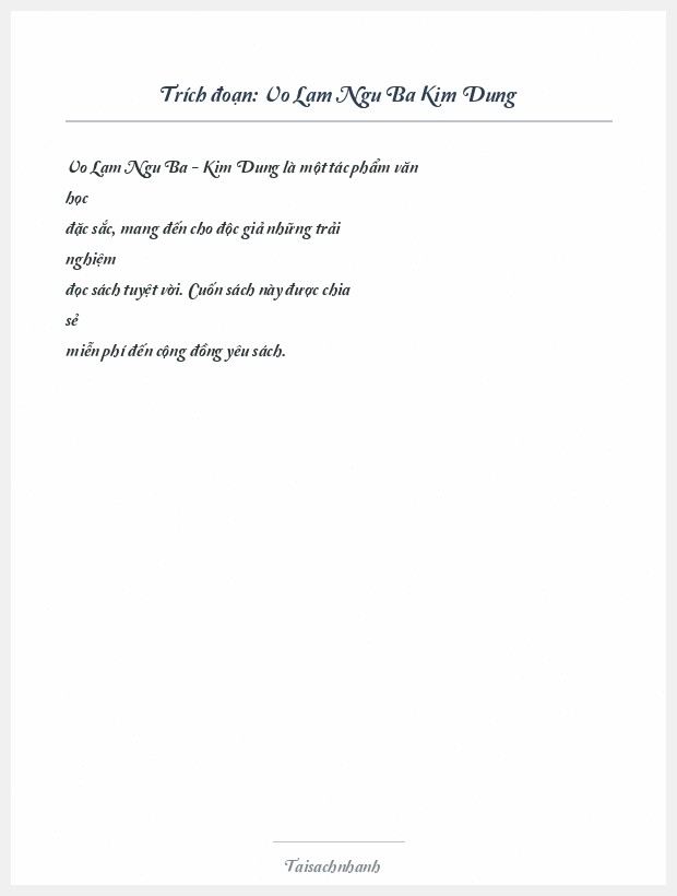 Trích đoạn Vo Lam Ngu Ba Kim Dung