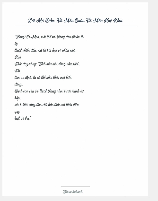 Trích đoạn Võ Môn Quán Võ Môn Huệ Khai