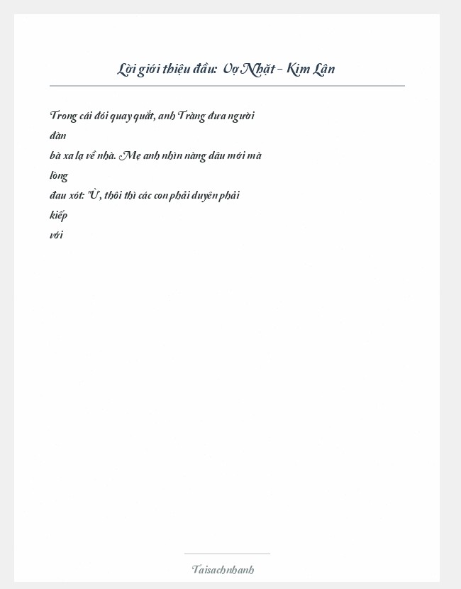 Trích đoạn Vợ Nhặt - Kim Lân