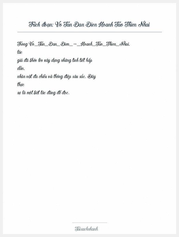 Trích đoạn Vo Tan Dan Dien Hoanh Tao Thien Nhai