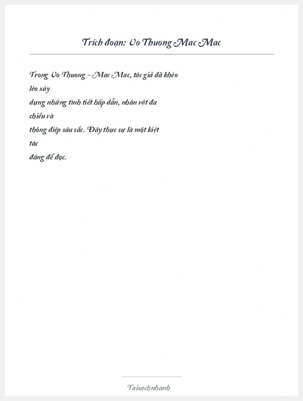 Trích đoạn Vo Thuong Mac Mac