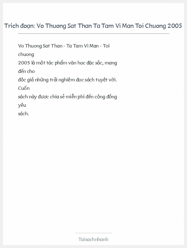 Trích đoạn Vo Thuong Sat Than Ta Tam Vi Man Toi Chuong 2005