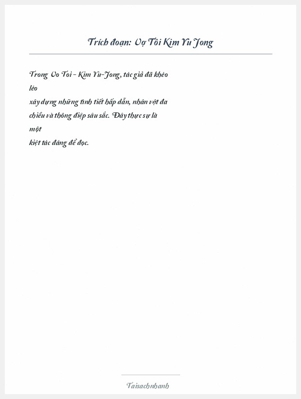 Trích đoạn Vợ Tôi Kim Yu Jong