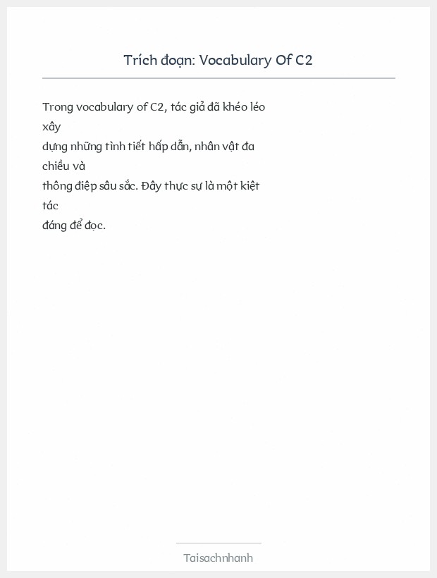 Trích đoạn Vocabulary Of C2