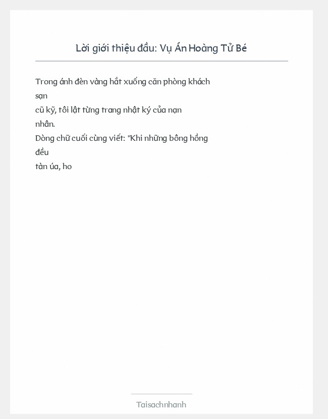 Trích đoạn Vụ Án Hoàng Tử Bé