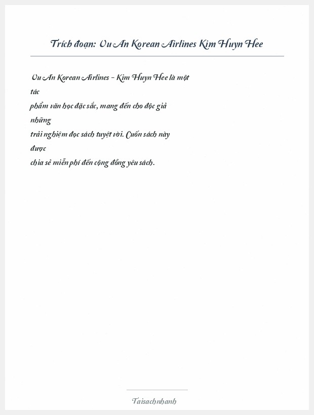 Trích đoạn Vu An Korean Airlines Kim Huyn Hee