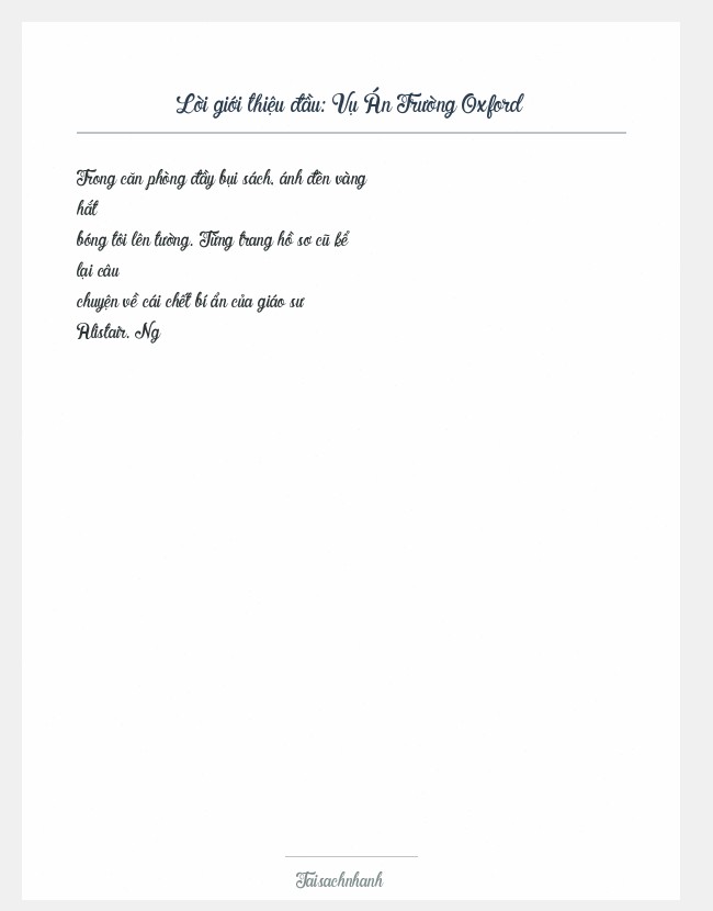 Trích đoạn Vụ Án Trường Oxford