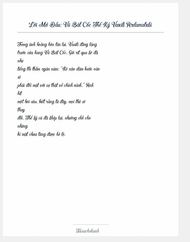 Trích đoạn Vũ Bát Cốc Thế Kỷ Vaxili Ardamatxki