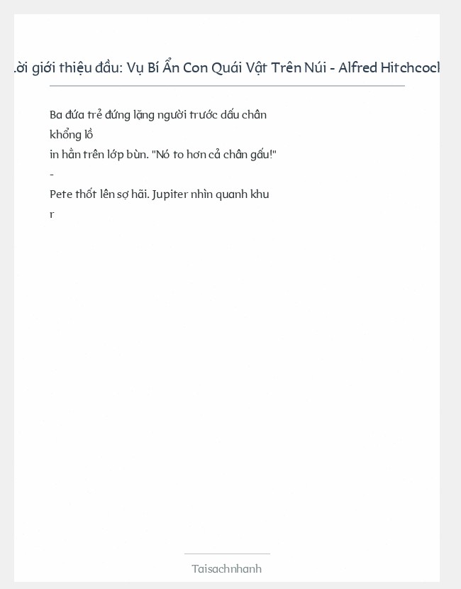 Trích đoạn Vụ Bí Ẩn Con Quái Vật Trên Núi - Alfred Hitchcock