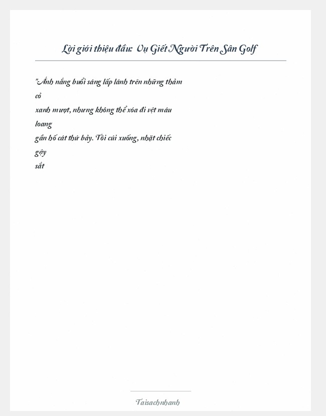 Trích đoạn Vụ Giết Người Trên Sân Golf