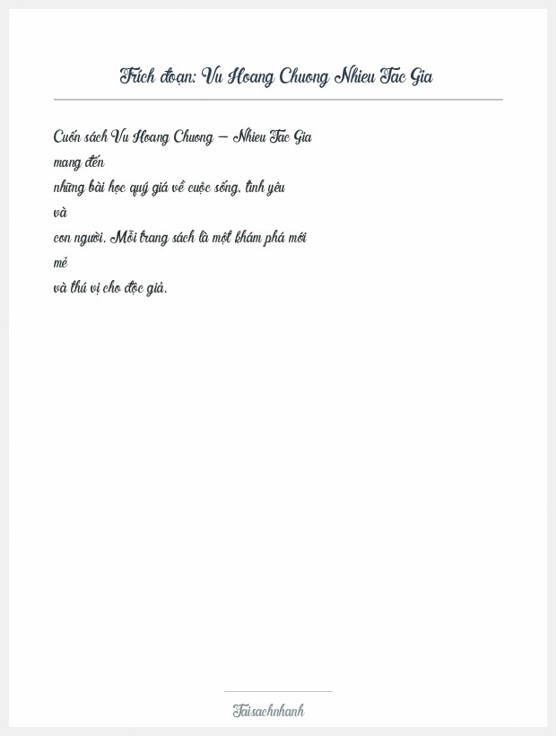 Trích đoạn Vu Hoang Chuong Nhieu Tac Gia