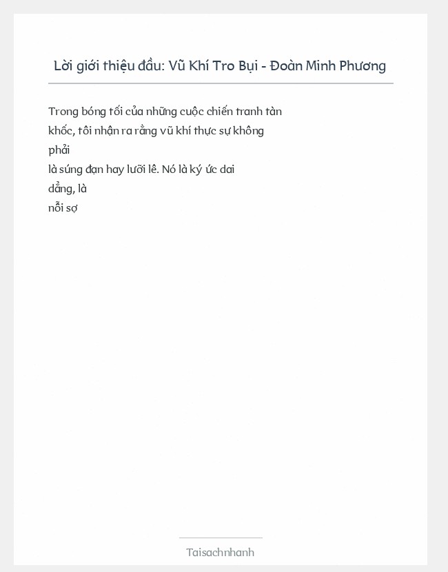 Trích đoạn Vũ Khí Tro Bụi - Đoàn Minh Phương