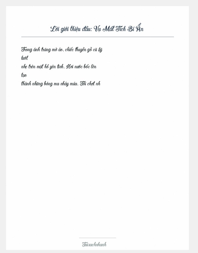 Trích đoạn Vụ Mất Tích Bí Ẩn