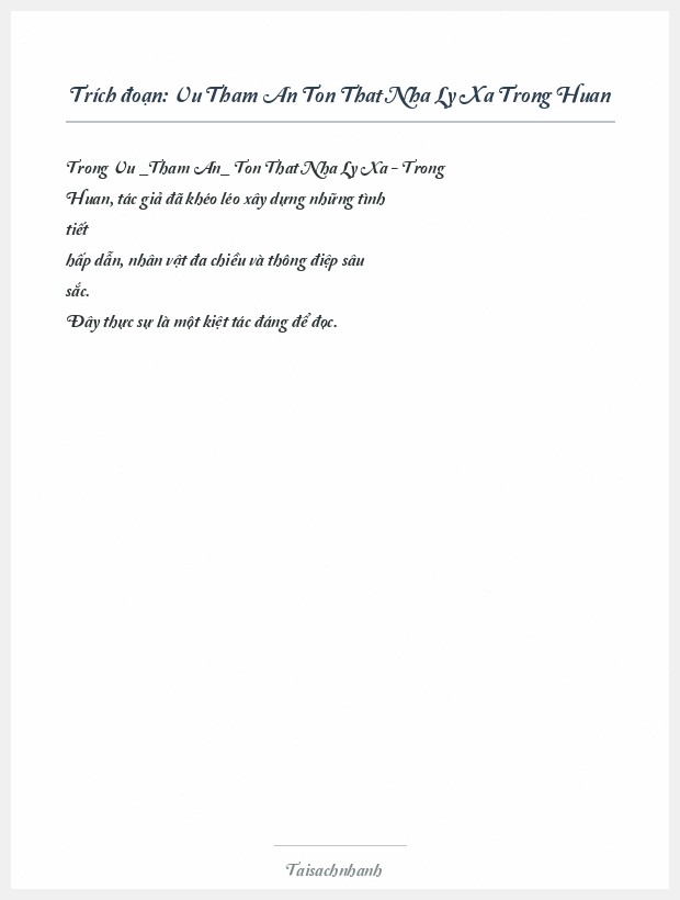 Trích đoạn Vu Tham An Ton That Nha Ly Xa Trong Huan