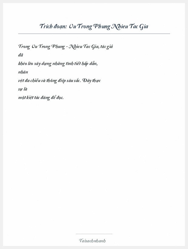 Trích đoạn Vu Trong Phung Nhieu Tac Gia