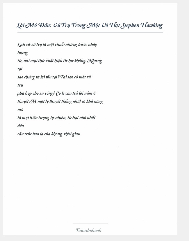 Trích đoạn Vũ Trụ Trong Một Vỏ Hạt Stephen Hawking