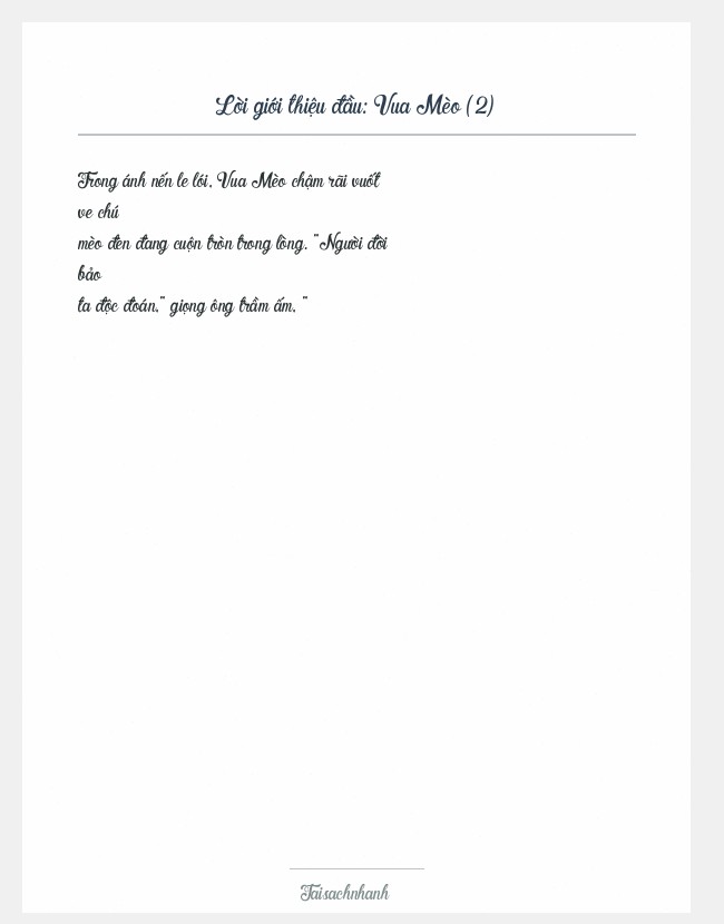 Trích đoạn Vua Mèo (2)
