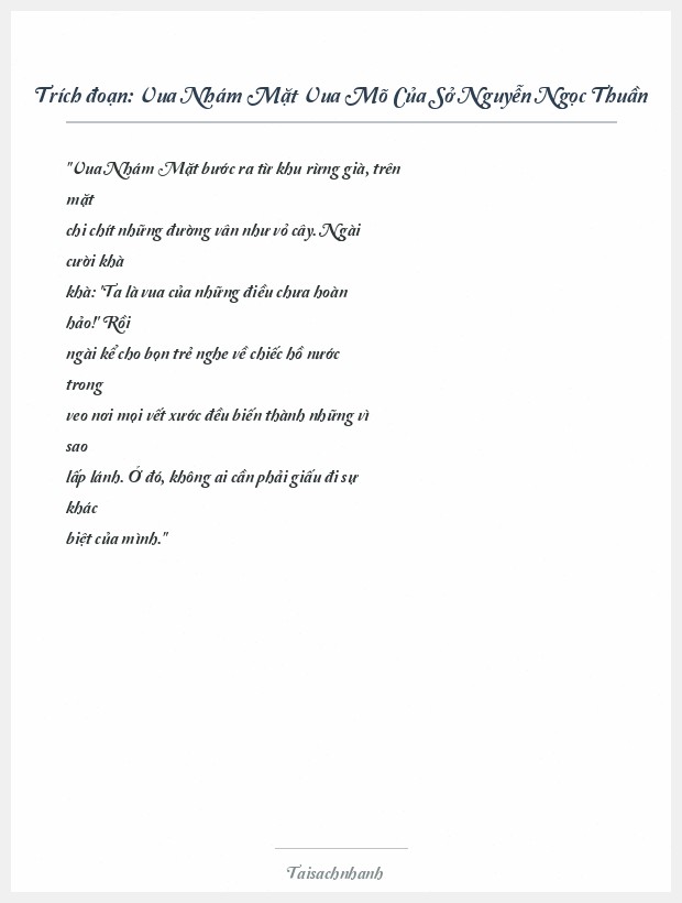 Trích đoạn Vua Nhám Mặt Vua Mõ Của Sở Nguyễn Ngọc Thuần