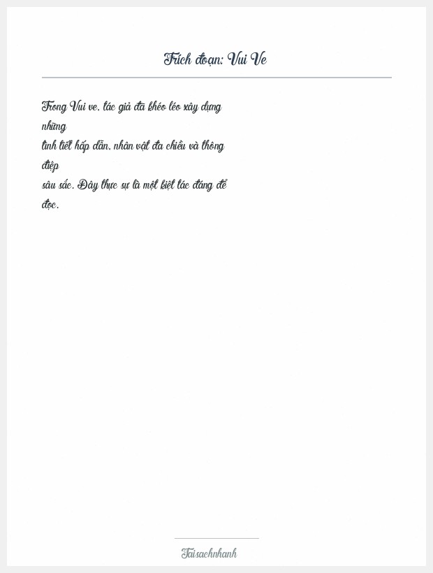 Trích đoạn Vui Ve