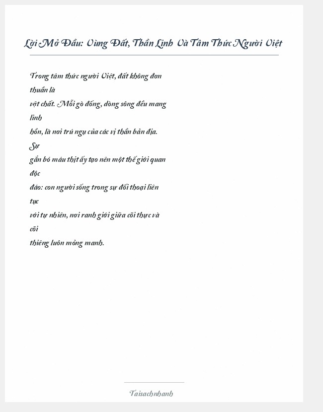 Trích đoạn Vùng Đất, Thần Linh Và Tâm Thức Người Việt