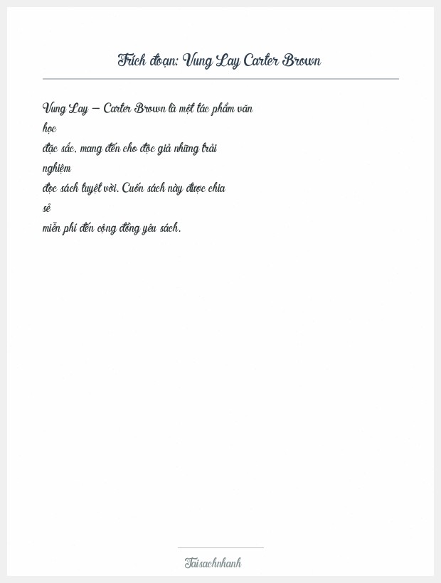 Trích đoạn Vung Lay Carter Brown