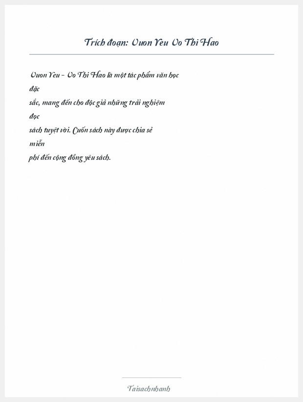 Trích đoạn Vuon Yeu Vo Thi Hao