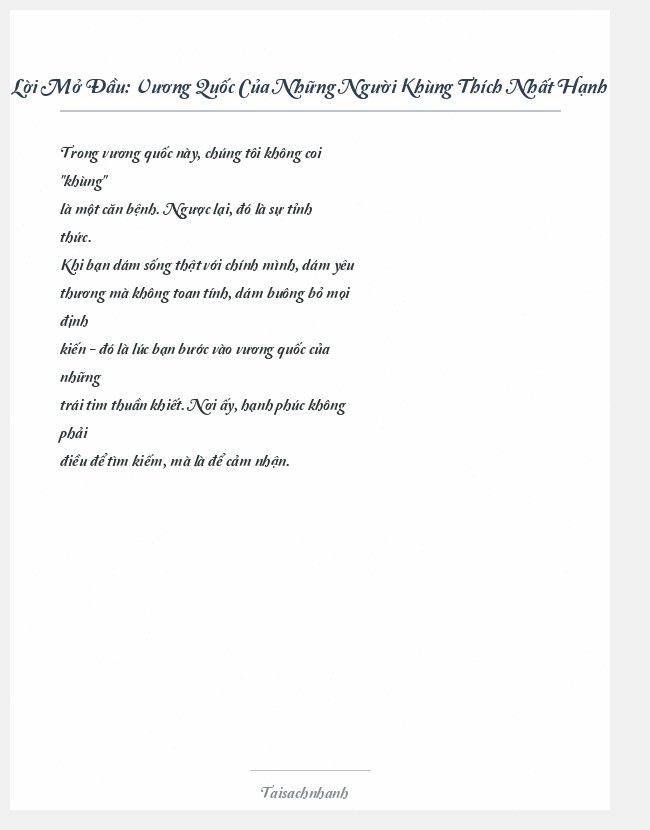 Trích đoạn Vương Quốc Của Những Người Khùng Thích Nhất Hạnh