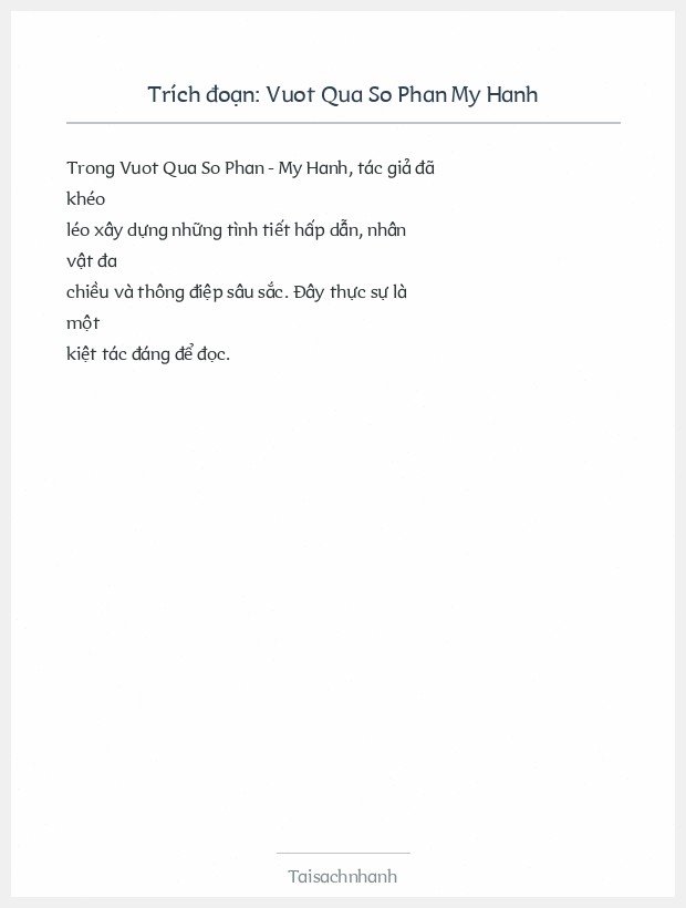 Trích đoạn Vuot Qua So Phan My Hanh