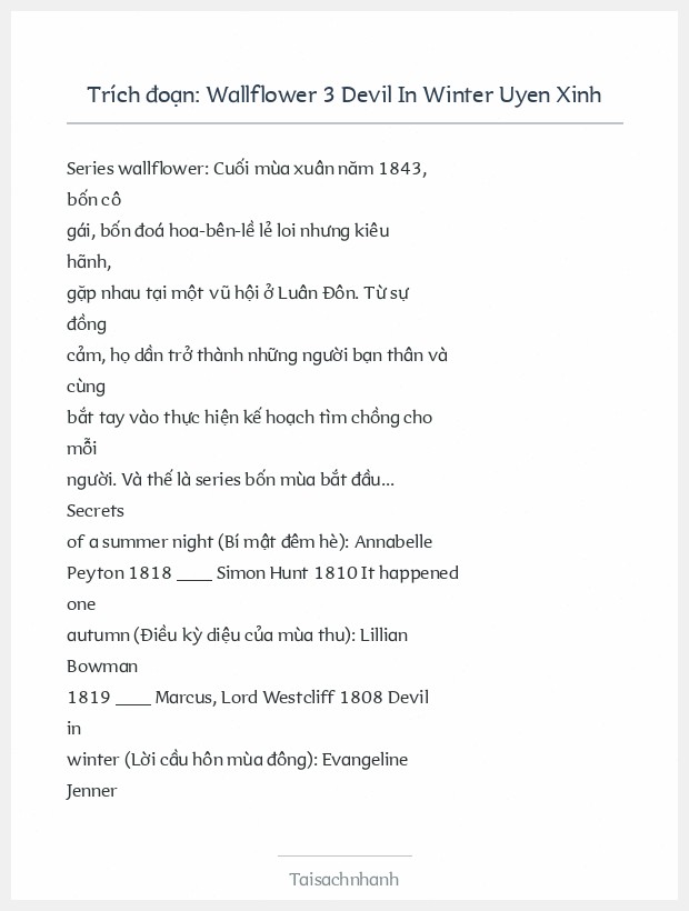 Trích đoạn Wallflower 3 Devil In Winter Uyen Xinh