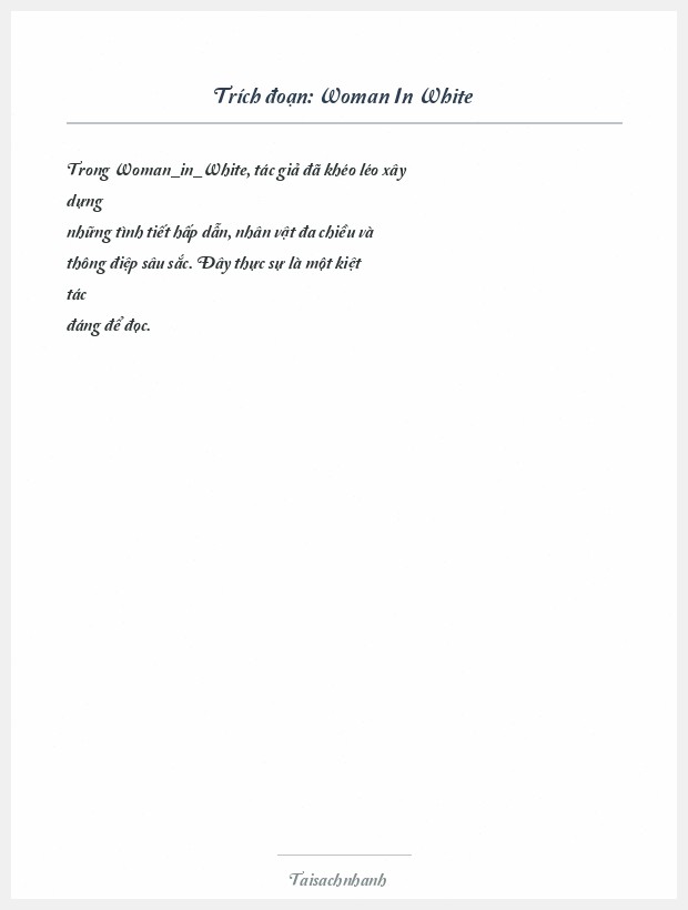 Trích đoạn Woman In White