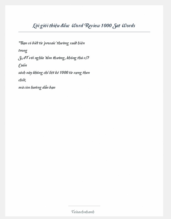 Trích đoạn Word Review 1000 Sat Words