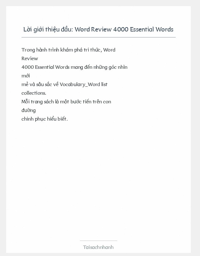 Trích đoạn Word Review 4000 Essential Words